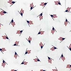 Marcus Bros Textiles Small Scale Patriotic Waving Flags 100% Cotton 2 yds to sew - Picture 1 of 5