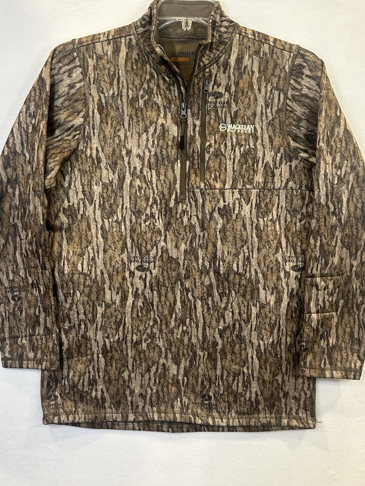Magellan Outdoor Camouflage Hunt Gear 1/4 Zip Pullover Jacket Bottomland Size S - Image 1 of 4