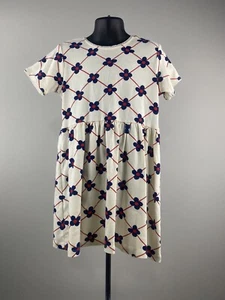 Mini Rodini Girls Cotton Graphic Floral Short Sleeve Cotton Dress  Size 6-7 - Picture 1 of 5