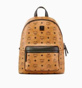 NEW WITH TAGS AUTHENTIC MCM Stark Small Cognac Visetos Backpack $1190 - Picture 1 of 7