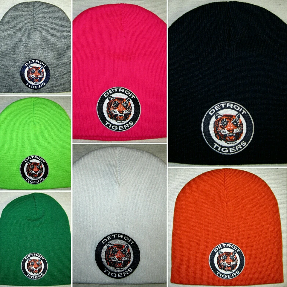 Detroit Tigers Beanie ~Knit Cap ~Hat ~CLASSIC MLB PATCH/LOGO ~7 Colors ~NEW - Image 1 of 1