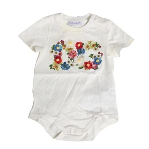 DOLCE & GABBANA Kids Romper White Floral Print One Piece s. Tag 6/9mos 370usd - Picture 1 of 7