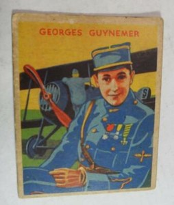 SKY BIRDS CARD NO. 21 GEORGES GUYNEMER NATIONAL CHICLE R-136 1933 -1934 G/VG