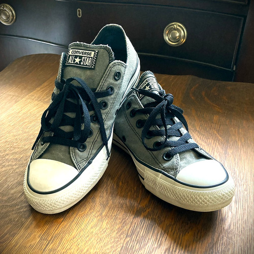 Sneakers basse CONVERSE Chuck Taylors CTAS in tela grigia 139759F uomo 5: donna 7