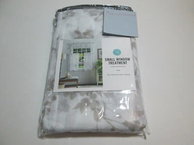 Martha Stewart BELLEFIELD FLORAL TRANSPARENTE Cenefa y Juego de 2 Niveles ~ Taupe Floral Nuevo Foto 1 de 4
