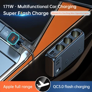 Adaptador Cargador Divisor Encendedor Coche 171W 9 en 1 con 4 USB y 2 Tipo-C - Imagen 1 de 23