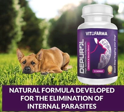 Natural Dewormer for Dog DEPUROL 12 CHEW ANTIPARASITIC FOR CANINE DOGS Exp.12/27 - Image 1 of 4