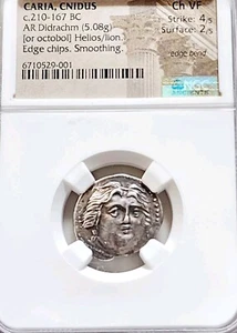 Caria Cnidus Helios Didrachm NGC CH VF Ancient Silver Coin - Picture 1 of 5