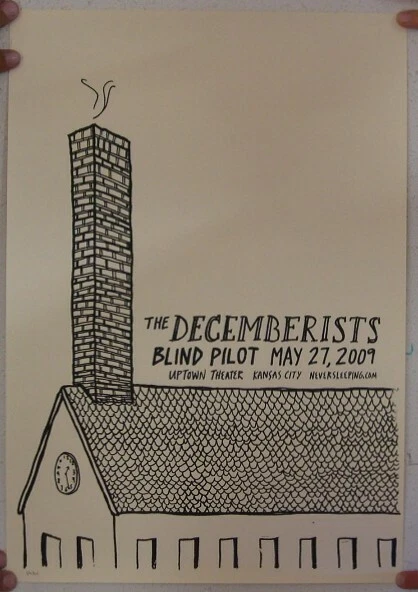 Decemberists Affiche Sérigraphie Uptown Theater Kansas Ville MO Peut 27 2009 The - Image 1 of 1