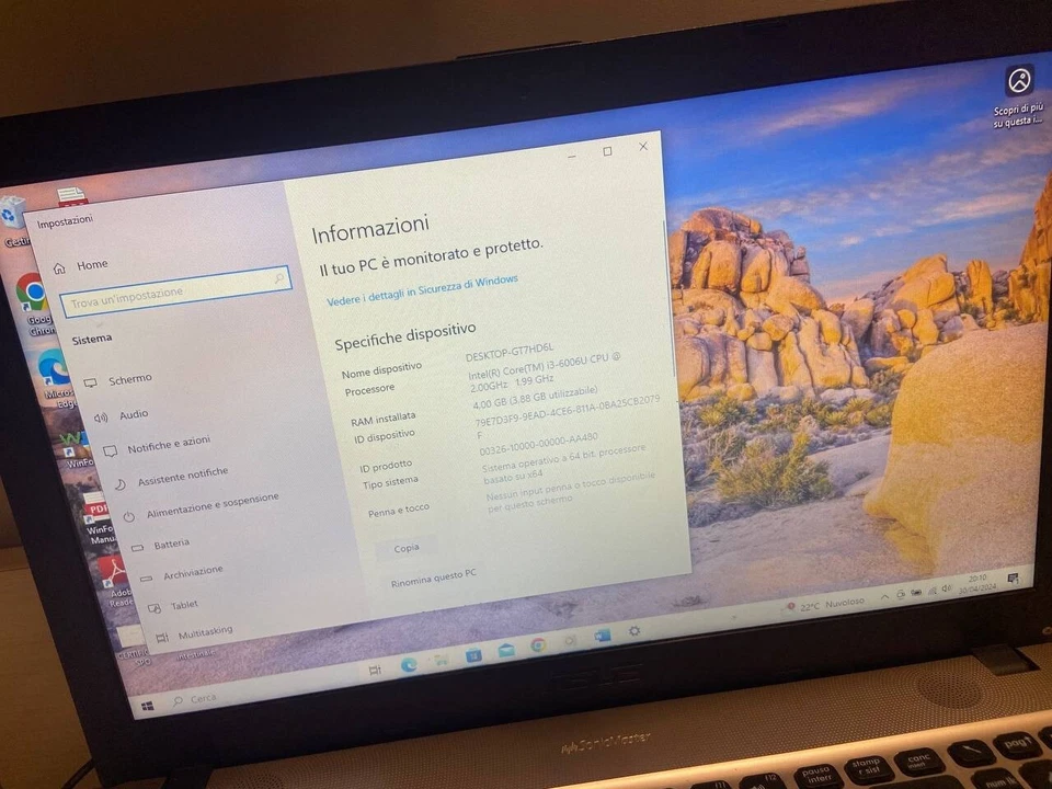computer portatile usato, marca asus, condizioni ottime. - Immagine 1 di 4
