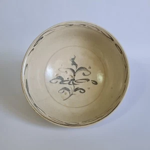 c.1400 Annam Vietnam Ceramic Bowl Antique Ceramic Southeast Asia Flower Brown - Picture 1 of 14