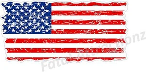Distressed American Flag Flat style Vinyl Decal sticker United States USA - Picture 1 of 1