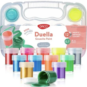 Daco Store Lot of 2 Paint Pot Art Painting Sets with Carry Case Neon Metallic - Picture 1 of 8