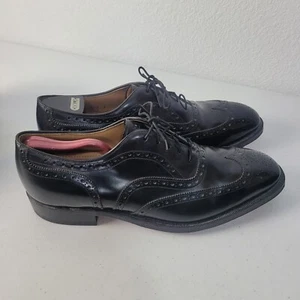 Johnston Murphy Optim Black Wingtip Brogue Oxford Dress Shoes Size US 10.5D USA - Picture 1 of 10