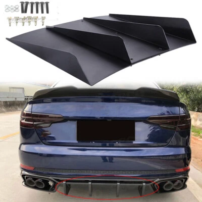 Rear Diffuser Shark 4Fins Bumper Lip Splitter Spoiler For Audi A3 A4 A5 S4 S5 B9 - Image 1 of 4