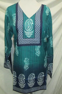 NEW Printed Crepe tunic top blouse - Printed crepe kurta size L 42 - Picture 1 of 2