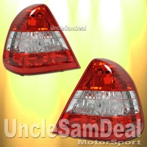 PARA 94-00 MERCEDES BENZ W202 CLASE C 4 PUERTAS SEDÁN ESTILO OE LUCES TRASERAS ROJAS TRANSPARENTES - Imagen 1 de 2