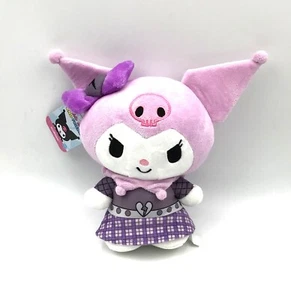 Peluche douce Jazwares Hello Kitty & Friends 8" Kuromi en robe violette neuve avec étiquette - Photo 1 sur 2