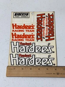 RC Parma 10616 Hardee's Racing Sticker Sheet NEW NOS Vintage NASCAR Stock Car - Picture 1 of 1