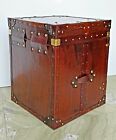 Beautiful Finest English Leather Antique Inspired Side Occasional Table Trunks