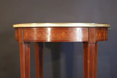 Table bouillotte marquetée, Charles X  - Photo 1/4