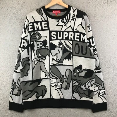 SUPREME SIZE LARGE CARTOON SWEATER STREETWEAR - Image 1 of 4