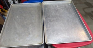 2 Aluminum Commercial Grade Cookie Sheets 26 x 18 x 1 Inches - Picture 1 of 6