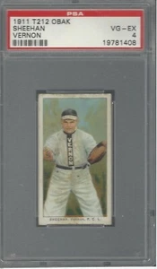 BÉISBOL TOMMY SHEEHAN/VERNON 1911 T212 OBAK EN MUY BUEN ESTADO-EX PSA 4 - Imagen 1 de 2