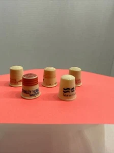 VINTAGE LOT OF 5 ADVERTISING SEWING THIMBLES - Picture 1 of 20