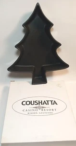 Plato para servir 3 árboles de Navidad de cerámica verde/negro Coushatta Louisiana Resort - Imagen 1 de 9