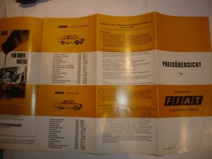 Preisliste für Fiat 1800 B /2300 Faltliste für Austauschteile v. 1960 original - Bild 1 von 2