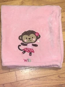 Child Of Mine Monkey “wish” Pink Baby Blanket/Lovey - Picture 1 of 7