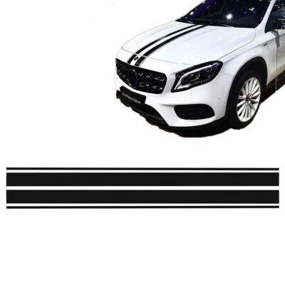 Adesivo de vinil adesivo gráfico listras capô esporte corrida 2 peças para carro SUV caminhão - Imagem 1 de 4