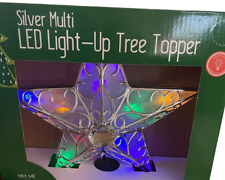 Christmas Tree Toper Star Multicolor Led Light-Up Silver