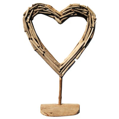 SEESTERN Treibholz Deko Herz Motiv (47 cm) Frei stehend Driftwood Holzdeko /2351 - Bild 1 von 4