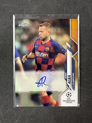 2019-20 Topps Chrome #CA-JA Jordi Alba Barcelona MINT+ GOLD REFRACTOR AUTO /50! - Image 1 of 2