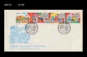 Animation,Cartoon,Cow,Dog,Rabbit,Cat,Brazil 1993 FDC,Cover - Picture 1 of 1