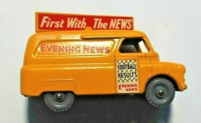 MATCHBOX MOKO LESNEY 1957 #42 EVENING NEWS VAN - YELLOW - GREY WHEEL VERSION  - Image 1 of 4