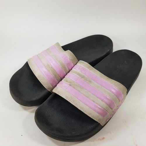 Scarpe sandali Adidas ragazza Adilette doccia FY8843 nero rosa bianco punta aperta taglia 6