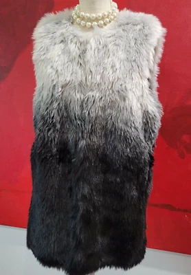 NUEVO CON ETIQUETAS IMPRESIONANTE INC International Concepts ABRIGO LARGO DE PIEL SINTÉTICA Talla S/M Foto 1 de 4