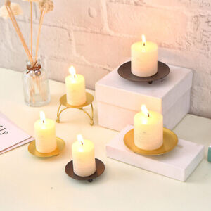 Plated Candle Holders Pillar Metal Plate Wedding Party Festival Scented can F BJ