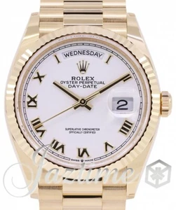 Rolex Day-Date 36 White Roman Yellow Gold 36mm President 128238 NEW - Picture 1 of 1