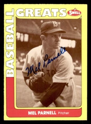 1991 Swell Baseball Greats Baseball #118 Mel Parnell Signed Autograph (no COA) - Image 1 of 2