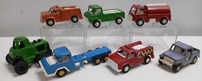 LOTE De Colección De 7 Tootsie Juguete Die Cast Utility Jeep Camión Verde 1969 70 Cargador Foto 1 de 4