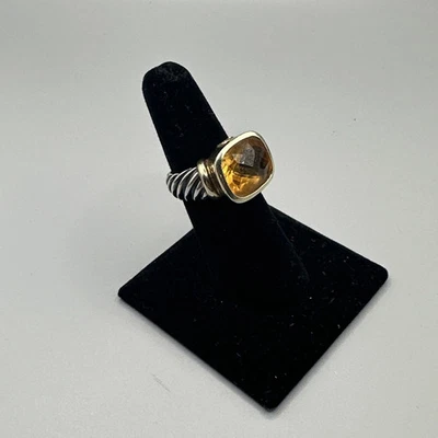 David Yurman Noblesse Sterling Silver & 14kt Gold Ring Citrine Stone Size 7. U91 - Image 1 of 4