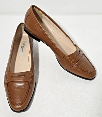 L.K. Zapatos para mujer Bennett mocasines de cuero tostado británico 37-1/2 EE. UU. 7-7,5 Foto 1 de 4