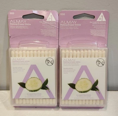 Lot of 2 NEW Almay Oil-Free Makeup Eraser Sticks, 24 Liquid Filled Sticks - Image 1 of 2