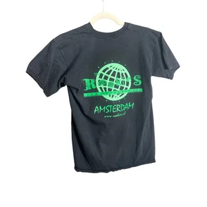 Vintage Amsterdam Coffee Retro Street T-Shirt Gr. S Schwarz Grün Kurzarm - Bild 1 von 8