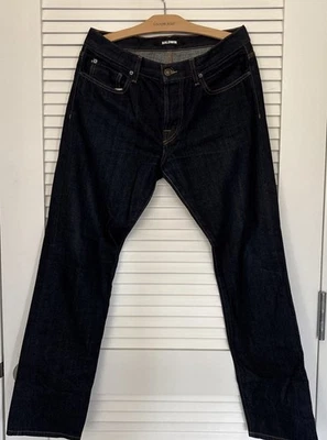 Baldwin The Slim Leg Henley 修身直筒牛仔裤美国 32 深蓝色  — 第 1/4 张图片