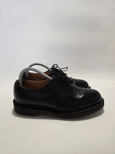 Vintage Dr Martens Black Lace Up Derby Shoes Oxfords Made In England UK Size 7 - Picture 1 of 12